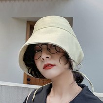 에이치씨컴즈 트렌디 벙거지모자 버킷햇 여성썬캡모자 리본디자인 둘레조절 밴드 챙넓은모자 coro3102