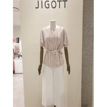 [지고트] JIGOTT JL6E0BL01 벨티드 스트라이프 블라우스