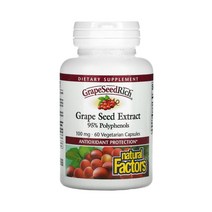 네추럴팩터스 포도씨 추출물 100mg 폴리페놀 베지캡슐, 60정, 1개