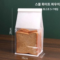 포장지 크라프트 투명 비닐 1000매 봉투 베이커리 빵, 스몰 화이트 파우치 5-7입 토스트, 열 개