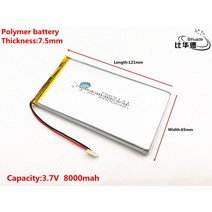 자동차 교체 대용량 7565121 폴리머 리튬 이온 및 배터리 장난감 파워 뱅크 GPS mp3 mp4 용 좋은 품질 3.7V 8000mAh, 1개