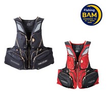 시마노 VF-121T FULL BLACK M 구명조끼 윤성정품, 레드