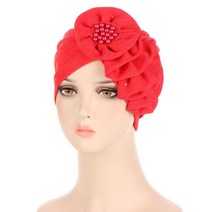 키코이 캉가 African Auto Gele Turbans Women With Beading Appliques Traditional Bandana Fashion Cover Inne, [01] 싱글 사이즈, [06] 빨간