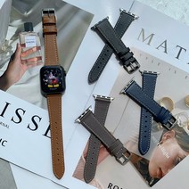 해피클램 애플워치 호환 앱송 가죽 스트랩, 그레이, 38/40/41mm