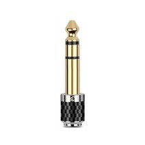 6.35mm 1/4quot Male To 3.5mm 1/8quot Female Jack Converter Carbon Fiber Connector Gold Plated Audio, [05] 50pcs, [01] Black
