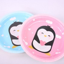 캐릭터 파티 하니 칼라 종이접시 23cm 5매 031 블루ㅣ캠핑 파티용 예쁜 떡포장 과자 쿠키 과일용기 추천 파는곳