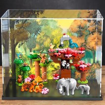 레고 쇼케이스 아크릴 10974 호환 케이스 세계동물탐험 아시아 수납 방진 수납함 진열장 장식장, 화이트 베이스