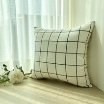 호옴 데일리 쿠션 소파 인테리어 감성 쿠션 모던 심플 북아일랜드 편안한 베개, 모던체크 화이트
