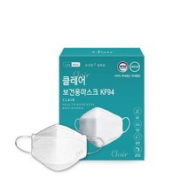 클레어 황사방역 보건용 마스크 (KF94)(대형)(흰색) 50매, [KF94] 3D-화이트