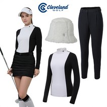 클리브랜드골프 균일 클리브랜드골프 여성 골프 기모 티셔츠 팬츠 벨트 4종 택1/골프웨어_CG2212201