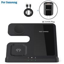 무선충전기 3in 1 Wireless Charger Stand 15W Qi Fast Charging Dock Station for Apple Watch 7 AirPods, 08 Q10-S-BK-US