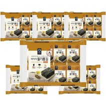 청정원 아침메뉴추천 바사삭 들기름 재래김 도시락 김 반찬 맛있는 어린이간식 간단한요리 간편식 4g 16봉 6개, 16세트