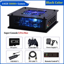 TSINGO Super Console X Pro Max 4K HD TV 비디오 게임 콘솔 PSPPS1N64DC 용 듀얼 시스템 S905X CPU 70000 50 에뮬레이터, 28.64GB wireless black - AU