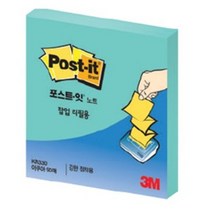 쓰리엠 포스트잇 포스트잇 KR-330 강한점착용 팝업 리필 76 x 76 mm, 아쿠아, 8개
