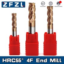 HRC55 카바이드 엔드밀 120mm 엔드밀 4 플루트 밀링 커터 합금 코팅 텅스텐강 절삭 공구 CNC 가공 엔드밀, 16.35X4DX50L - 1PCS