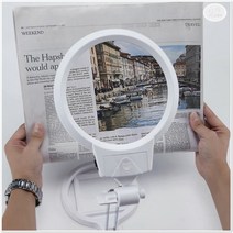 LED 조명 2관절 돋보기 스탠드 독서 확대경 실버 용품 책상 고배율 노안