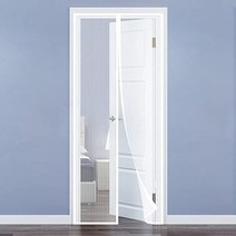 현관 자석 방충망 폴딩도어 모기장 셀프 시공 크기 기본 자기 여름 안티 버그 플라이 도어 커튼 메쉬 자동 폐쇄 도어 스크린 주방 스티커 커튼, 협력사, 하얀색, 90x210cm