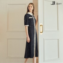 JJ지고트 배색 칼라 패치 포켓 도트 원피스 GN5P0OP54