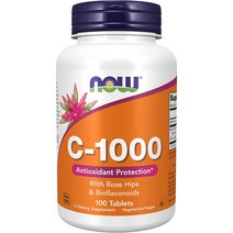 나우푸드 비타민C 1000mg 로즈힙 바이오 플라보노이드 100/250타블렛, 2개, 100정