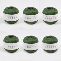 [앵콜스] (10+1) 라떼 LATTE 여름 코바늘 모자 가방 뜨개실, (6볼묶음) 38 올리브