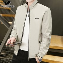 남성 Fuguiniao 자켓 남성 2023 새로운 봄 가을 트렌드 올 매치 탑 의류 스포츠 스탠드 칼라 캐주얼 자켓 남성 의류