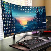 32인치 곡면 LCD 모니터 컴퓨터 27 대형 화면, 공식 규격, 흰색 27인치 곡면