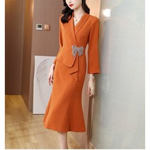 티티웍스 여성 가을 겨울 브이넥 랩스타일 a라인 정장 롱 원피스
