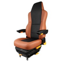 덤프 트럭 좌석 시트 고급 에어 충격 완화 운전석, A7 블랙오렌지 가죽 더블팔걸이