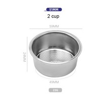 드롱기 부품교체 호환 51/54/58mm 비압력 커피 싱글 & 더블 필터 컵 브레빌 드롱기 바구니 주방 액세, 02 51mm -2 cup