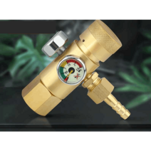 감압기 밸브 압력 유량계 테이블 조절기 가스 감압, 풀 구리 모델 더블 헤드 산소 게이지골든 압력