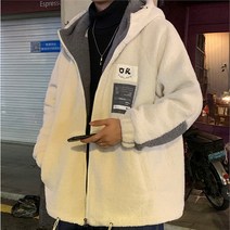 남성뽀글이외투 뽀글이집업 겨울 남성 후리스 양털 뽀글이 외투 후드 점퍼 두꺼운 오버핏 빅사이즈