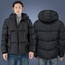premium padded jumper men for man jacket short hood winter casual office outwear black
