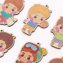 스포츠 올림픽 팬시우드 만들기 세트 우드팬시 나무 공예 재료 키링만들기 열쇠고리만들기 목걸이만들기, 태권도