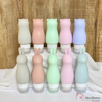 하우홈즈 휴대용 파스텔 실리콘 샴푸 공병 여행용 화장품 소분 용기 리필 튜브, 곰돌이(블루), 1개
