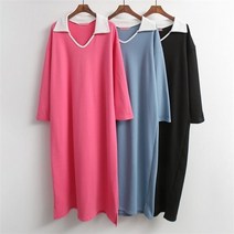 클레이쇼핑 빅사이즈사랑해요 C825L103 샵카라배색스판원피스 GR 여자봄옷 여성여름옷 여자가을옷 여성의류