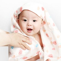 친환경 100% 유기농 코튼 대나무 순면 신생아 천기저귀, 엘리펀트핑크(엠보)