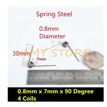 10Pcs 0.3 0.4 0.5 0.6 0.7 0.8mm 스프링 스틸 또는 304 스테인레스 소형 V 형 코일 비틀림 90 135 175 180 degree, 28 0.8x7x90degree