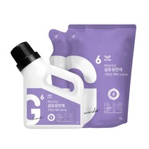 섬유유연제 구연산 워터 리필세트 (1Lx2) 라벤더향, 단품