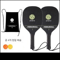 피클볼 라켓세트 미니배드민턴 실외 실내 테니스 운동 초경량 가벼운, PK 블랙 버전 2 개 + 2 개 26 구멍 2 개 4