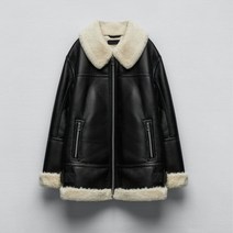 [KYO컴퍼니] ZARA 페이크퍼 가죽자켓 싱글 지퍼 하프 PU 무스탕