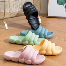 층간소음 족저근막염 방지 푹신한 발편한 커플 구름 거실화 슬리퍼, 블루