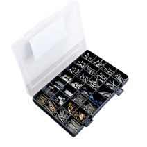 제이와이홀딩스 악세사리 네일파츠 비즈 작은 소품 뚜껑 28칸 정리함, 클리어(28칸), 1개