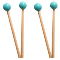 글로켄슈필 실로폰 채 스틱 세트 4pcs 부드러운 고무 헤드 스틱 벨 음악 악기 부품, 은