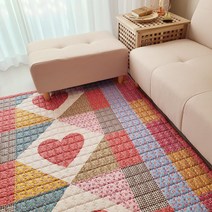 지베누오 북유럽풍 면 거실 바닥 침대 이불 패드 매트 요 깔개, 핑크, 5.광목하트