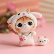 인형옷만들기패키지키트세트 반려견인형제작 반려견양모인형 양모고슴도치 강아지양모인형 양모인형, 양 꽃이 만발한 열쇠 고리 보내기 도구