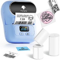 Phomemo M110 라벨 메이커 프린트 인쇄기 휴대용 블루투스 열 프린터 라벨링 바코드, 푸른
