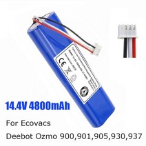 로봇 청소기 배터리 ecovacs deebot ozmo 900 901 905 930 937 14.4v 6800mah, 4800mAh