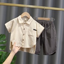 남아 서머 세트 아동 서머 셔츠 반팔 투피스 한국식 멋스러운 옷 s39057