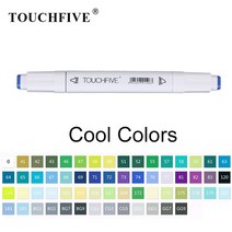 음주 측정기 Touch five멋진 컬러 아트 마커 더블 헤드 알코올 기반 브러시 펜, 72