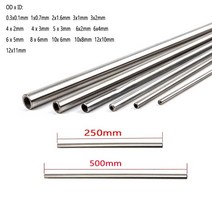 1-10pcs 250mm/500mm 304 Stainlessy 철강 모세관 튜브 OD 1-12mm ID0.1-11mm, 20 8x7mm  1pcs_01 250mm
